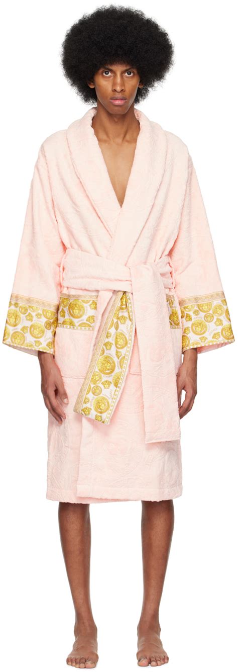 pink and gold versace robe.